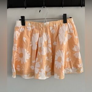 American Eagle Peach & White Floral Mini Skirt Size S